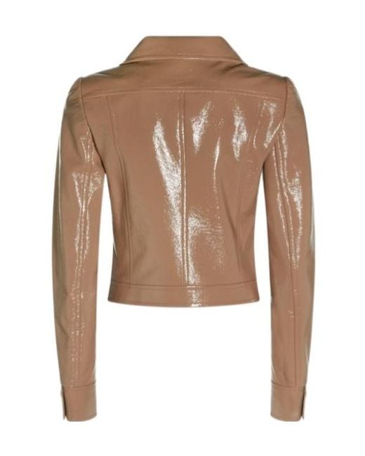 Courreges Brown Courrèges Vinyl Collared Button-Up Jacket