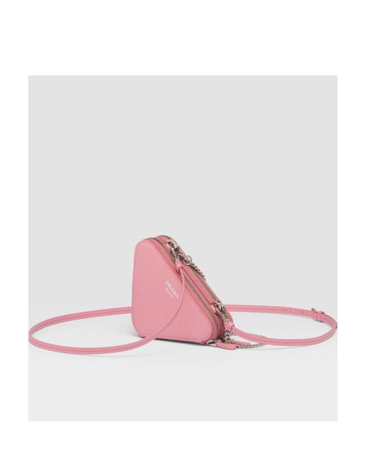 Prada Pink Saffiano Leather Mini Pouch