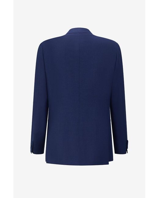 Brioni Blue Long-Sleeve Blazer for men