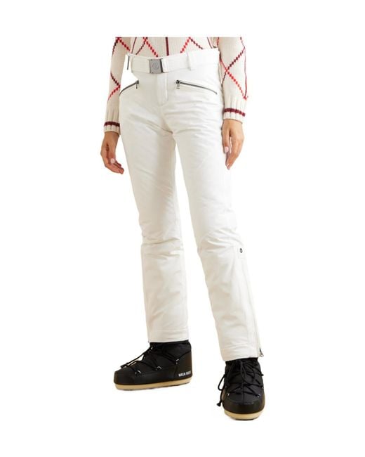 Bogner White Fraenzi Belted Slim-Leg Ski Pants