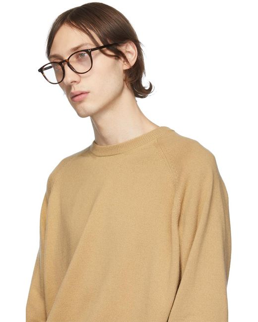 Tom Ford Brown Eyewear Round Frame Glasses for men