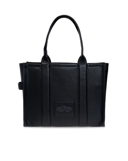 Marc Jacobs Black Large Logo-Embossed Tote Bag