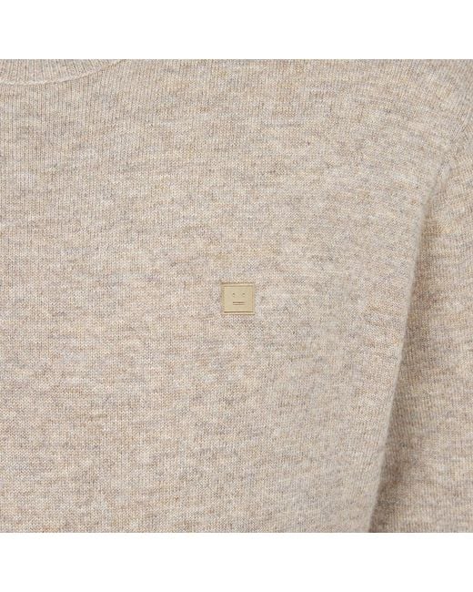 Acne Gray Crew Neck Long-Sleeved Sweater for men