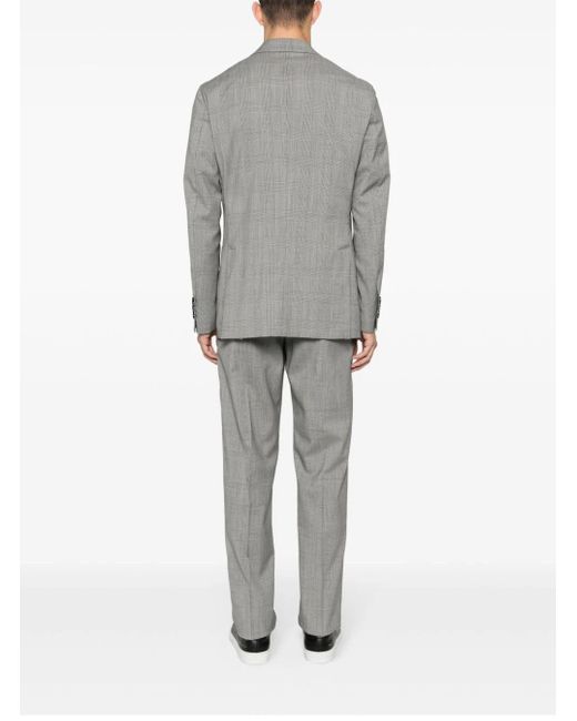 Lardini Gray Prince-Of-Wales-Check Wool Suit for men