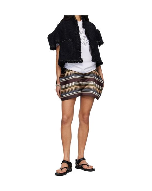 Sacai Multicolor Horizontal Striped Shorts