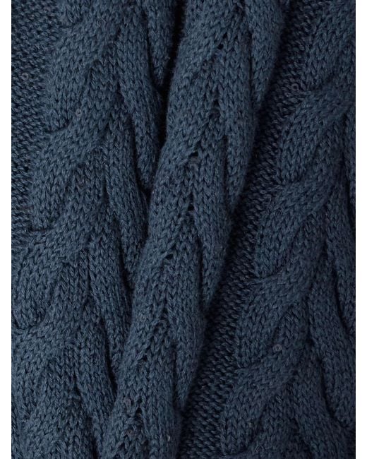 Brunello Cucinelli Blue V-Neck Knitted Jumper