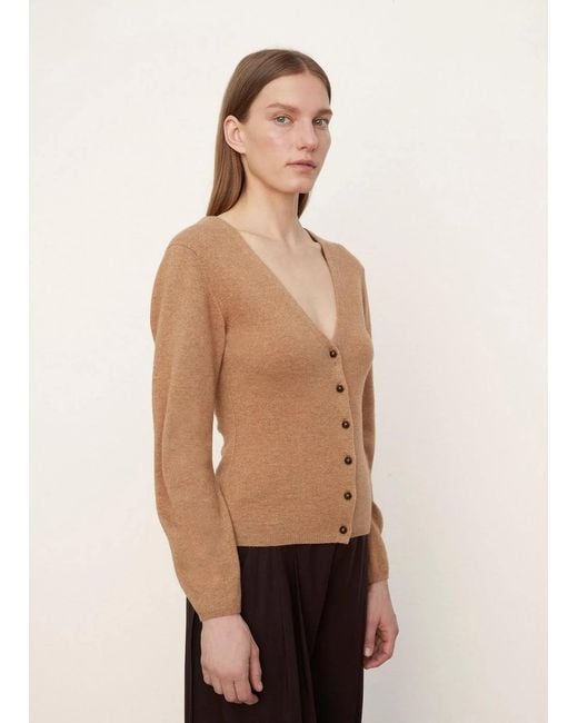 Vince Blue Buttoned-Up V-Neck Knitted Cardigan