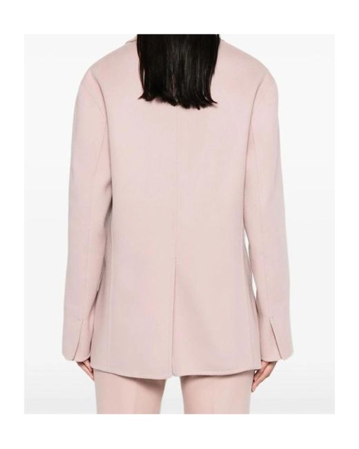 Ermanno Scervino Pink Double-Breasted Wool Jacket