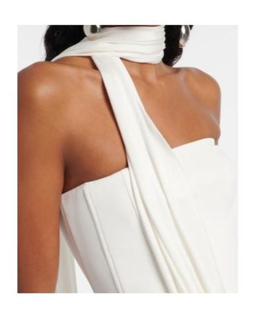 David Koma White Embellished Bustier Gown