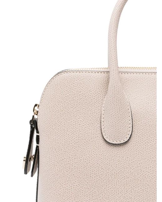 Valextra Natural Mylogo Leather Tote Bag