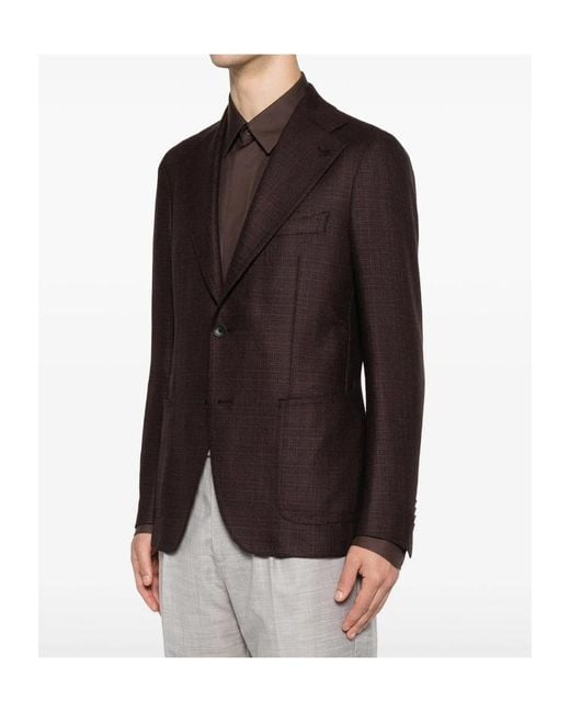 Tagliatore Brown Long-Sleeved Suit Jacket for men