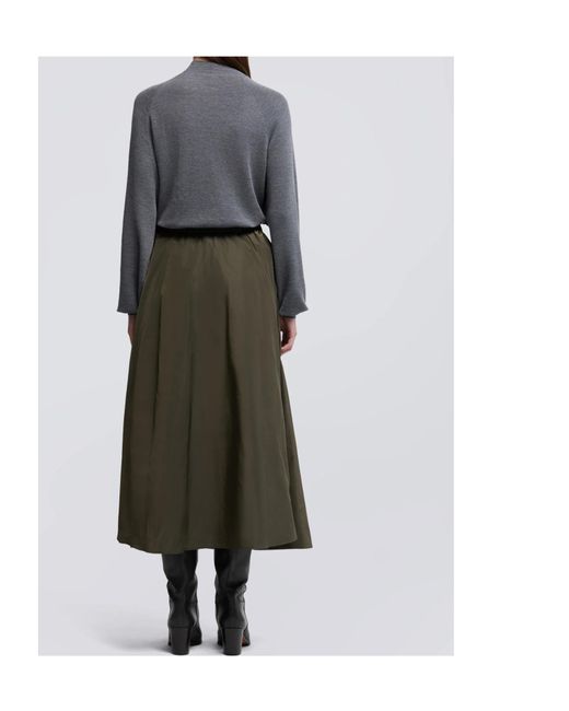 Aspesi Green Midi Skirt With Pleats