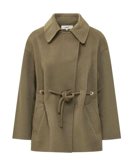 Ba&sh Green Kam Belted Short Coat