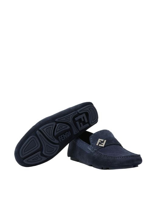 Fendi Blue Suede Drivers for men