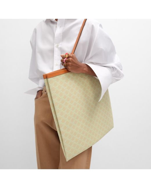 Céline Yellow Large Flat Shopper