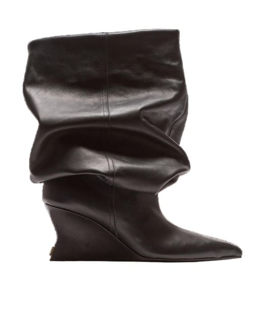 Balmain Black Wedge Ankle Boots