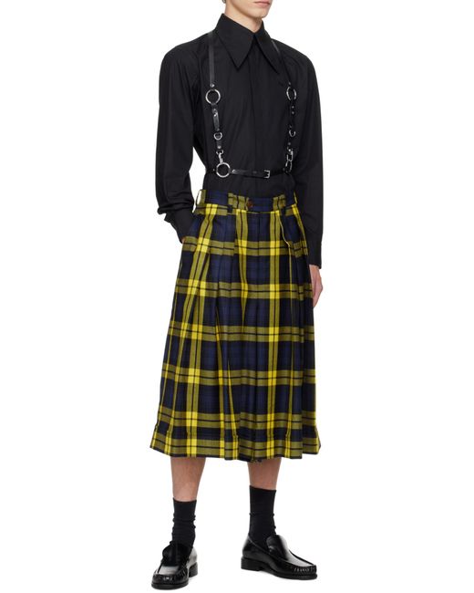 Vivienne Westwood Green Checked Pleated Midi Skirt