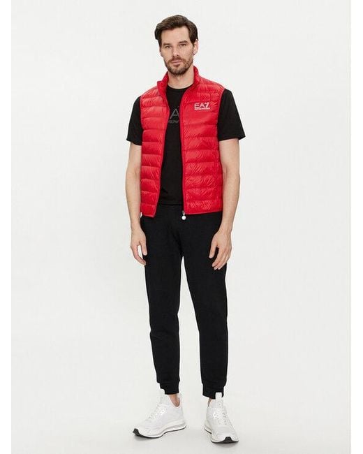 EA7 Red Core Identity Puffer Gilet for men