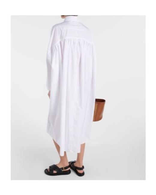 Marni White Cotton Poplin Shirt Dress