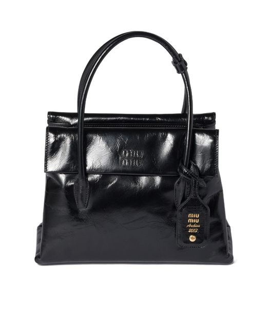 Miu Miu Black Solitaire Shiny Leather Bag