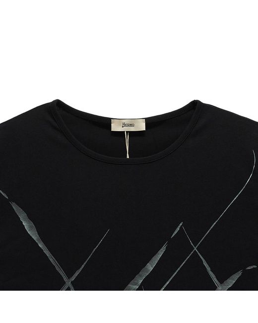 Herno Black Abstract-Print T-Shirt