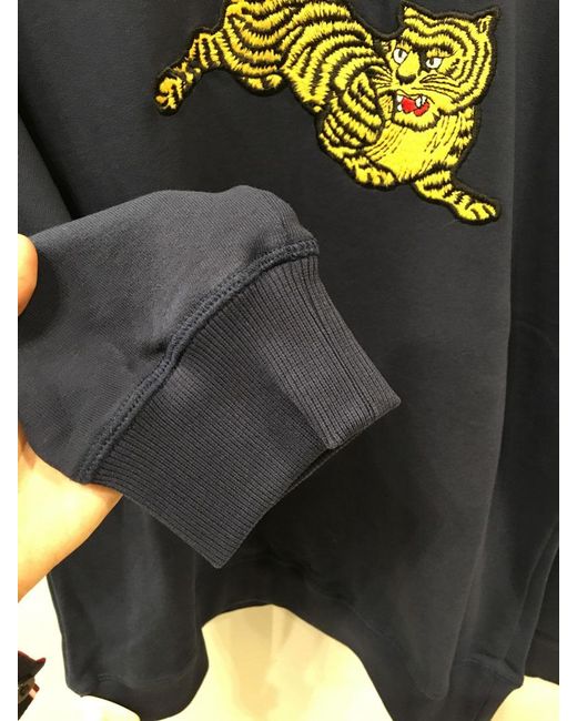 KENZO Blue Jumping Tiger Pullover for men