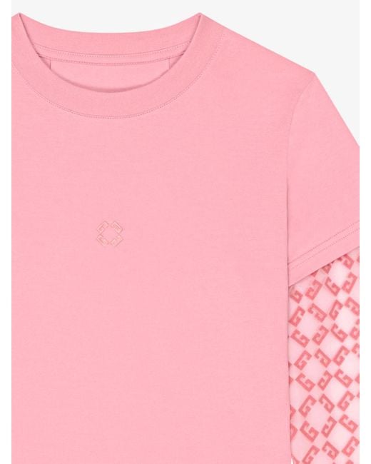 Givenchy Pink Monogram 72 Cropped T-Shirt