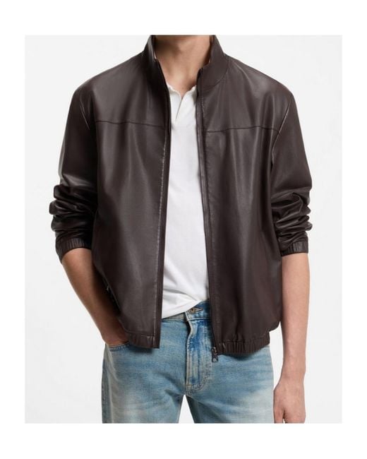 Boss Gray Boss Stand-Collar Zipped Jacket for men