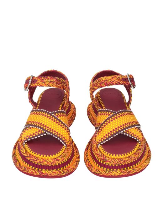 Chloé Orange Woven High-Heel Sandals