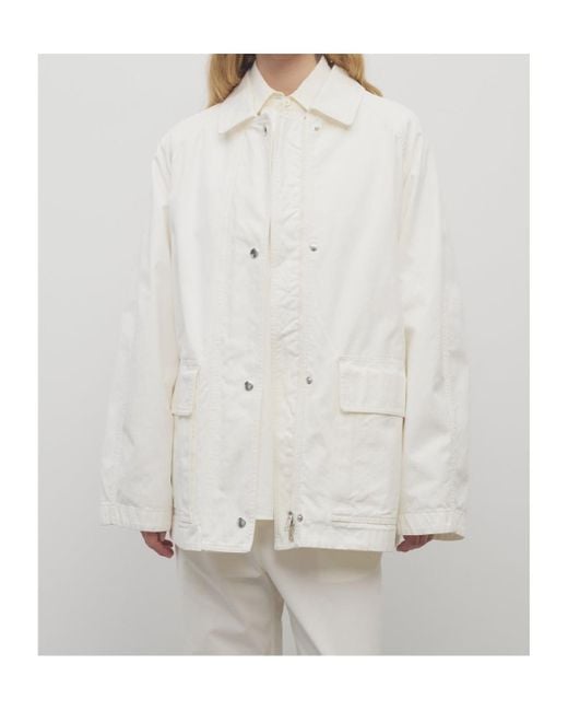 The Row White Back Yoke Detailed Utility Jacket