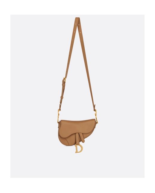Dior White Mini Soft Saddle Bag With Strap