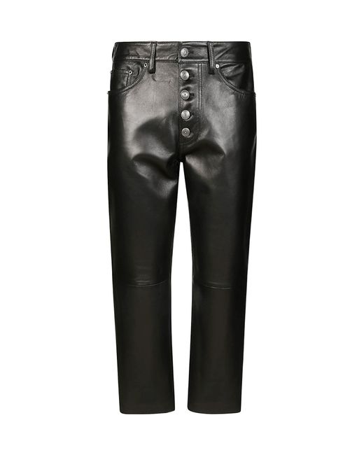 Dondup Black Belt-Loop Casual Pants