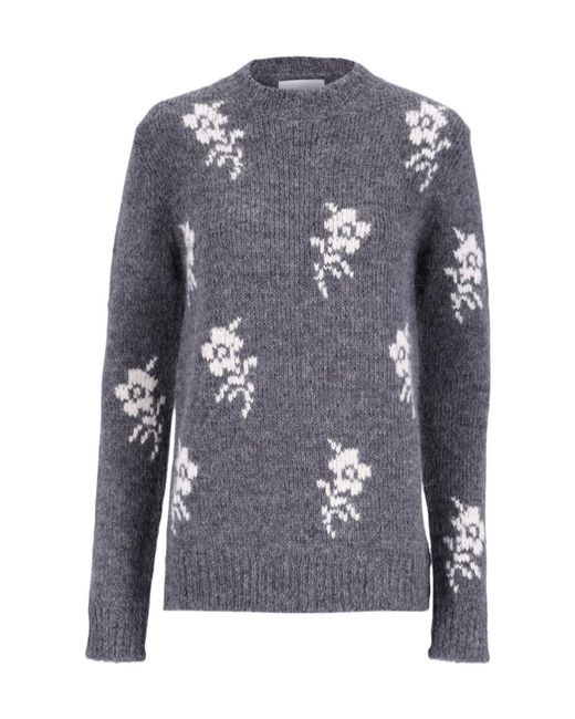Jil Sander Blue Wool Alpaca Crewneck Sweater