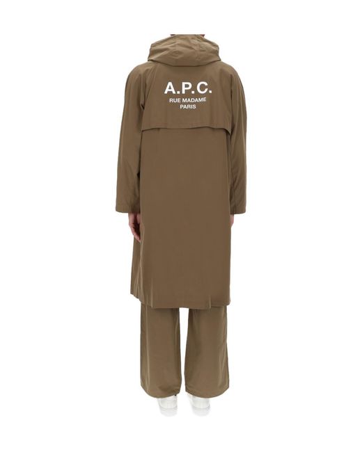 A.P.C. Natural Hooded Long Coat for men