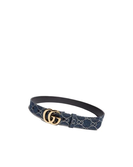 Gucci Blue Gg Marmont Belt