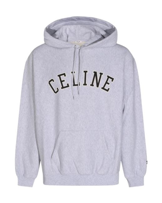 Céline Gray Long-Sleeved Hooded Sweatshirt for men