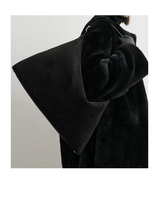 Totême  Black Zipper Shoulder Bag