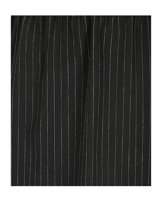 Maria Calderara Black Pinstripe Wide Leg Pants