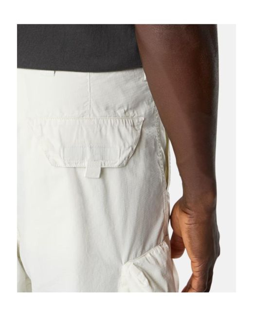 Stone Island White Loose-Fit Cargo Trousers With Adjustable Waistband for men