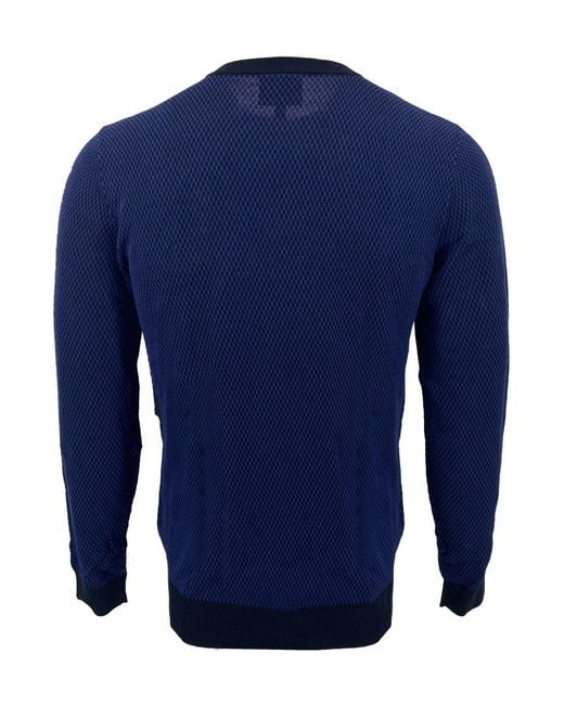 Armani Collezioni Blue Long-Sleeved Sweater for men