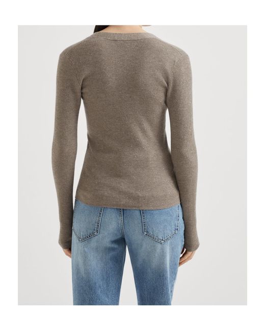 Brunello Cucinelli Blue V-Neck Cardigan