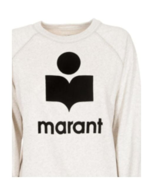 Isabel Marant White Isabel Marant Étoile Logo Printed Crewneck Sweatshirt