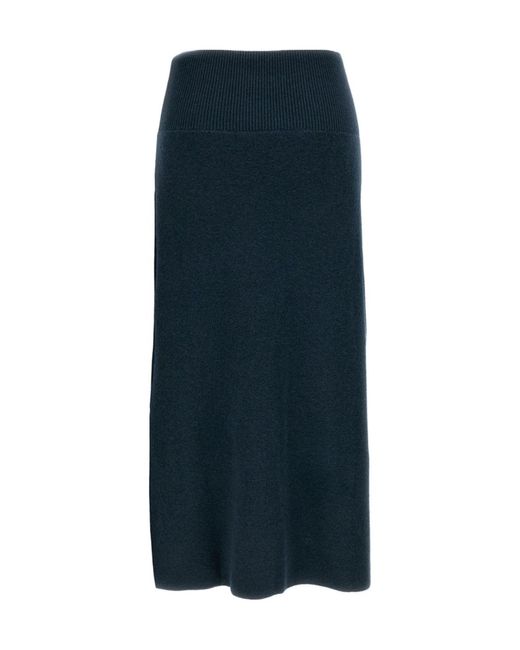 Erdem Blue Flower-Embroidered Skirt