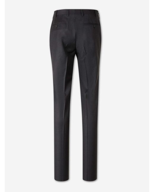 Canali Black Long-Sleeved Suit Jacket And Trousers Two-Piece Set for men
