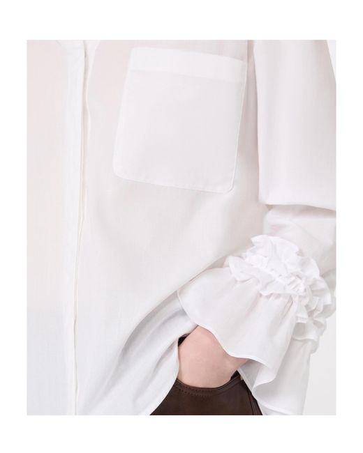 Max Mara White Cotton Muslin Shirt