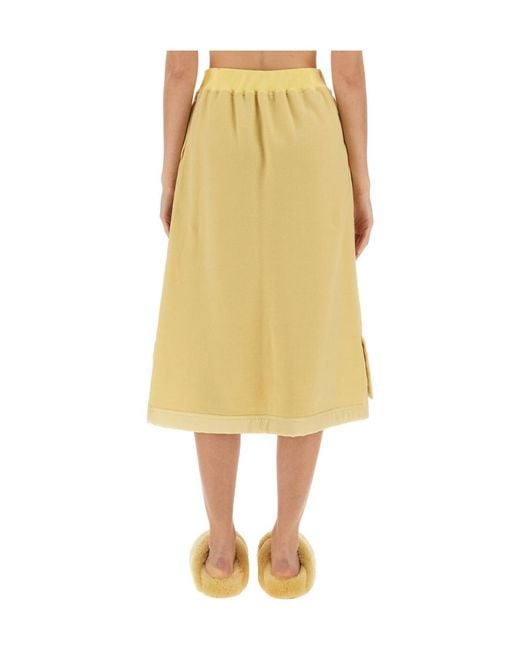 Jil Sander Yellow Elastic-Waist Flared Midi Skirt