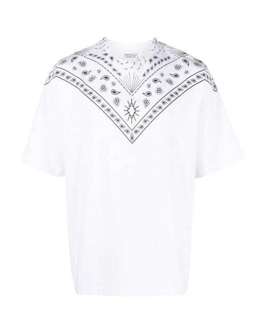 Marcelo Burlon White County Of Milan Bandana Printed Crewneck T-Shirt for men