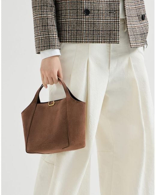 Brunello Cucinelli Brown Sartorial Small Bucket Bag