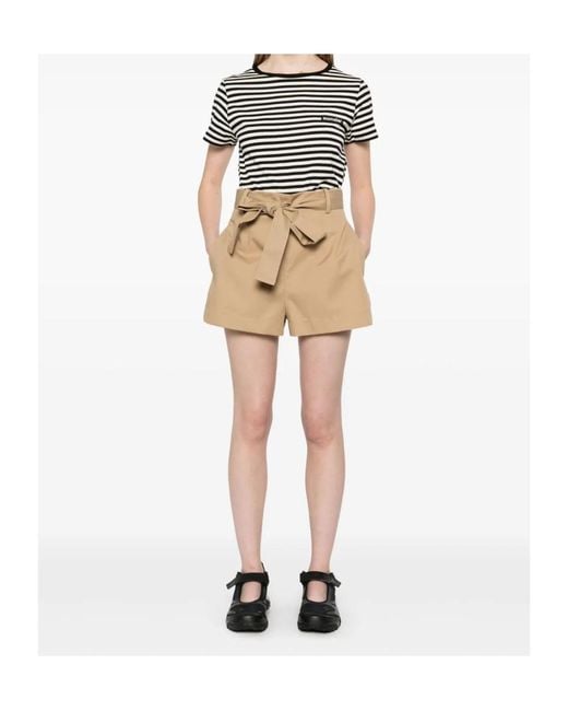 Moncler Natural Cotton Blend Shorts