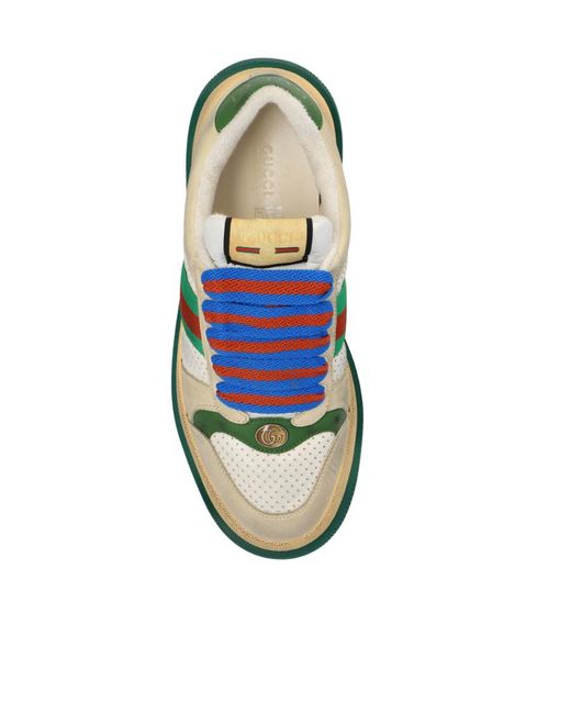 Gucci Green Screener Leather Sneakers